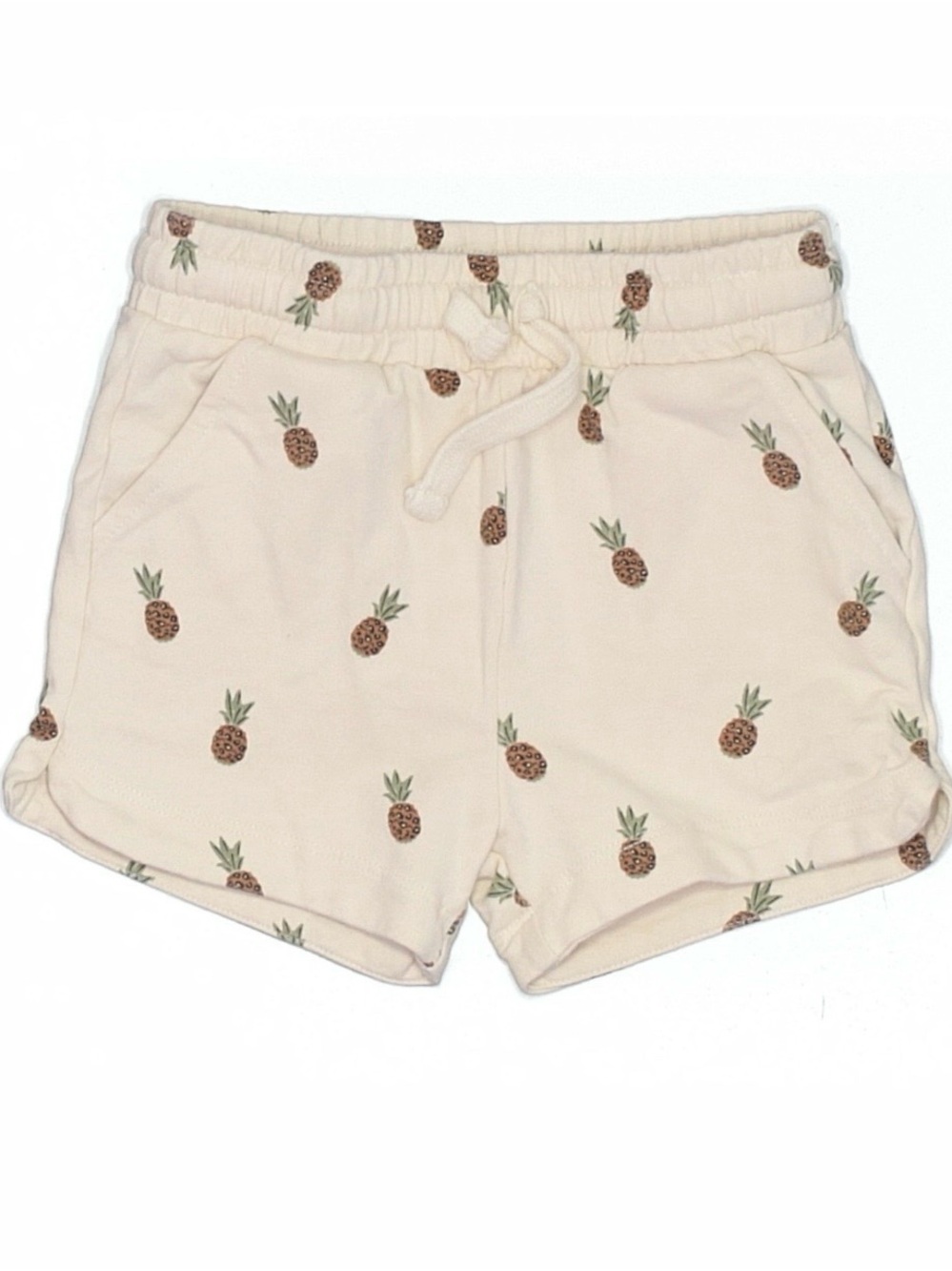 Miles the Label Girls 3Y Pineapple Print Cream Drawstring Shorts